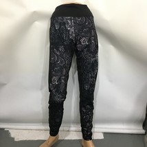 Gaiam L High-Waisted Black Swirly Print Yoga Workout Pants - £20.75 GBP