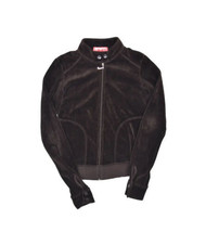 Juicy Couture Jacket Womens P Brown Zip Velvet Velour y2k Made in USA Sweatshirt - £18.93 GBP