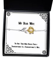 Gag Wife Sunflower Bracelet, The Only Thing More Badass Than a Transcriptionist  - £39.22 GBP