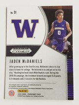 2020 Jaden Mcdaniels Panini Prizm Draft Picks Rookie Nba Basketball Card # 51 Rc - £3.92 GBP