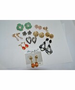 11 Pair of Vtg Earring*Enamel*Ceramic flowers*Hearts*Ribbons*Gold tone N... - $17.38 CAD