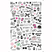 Nail Art 3D Decal Stickers cute Paris lovely happiness fashion holiday XF3097 - £2.54 GBP