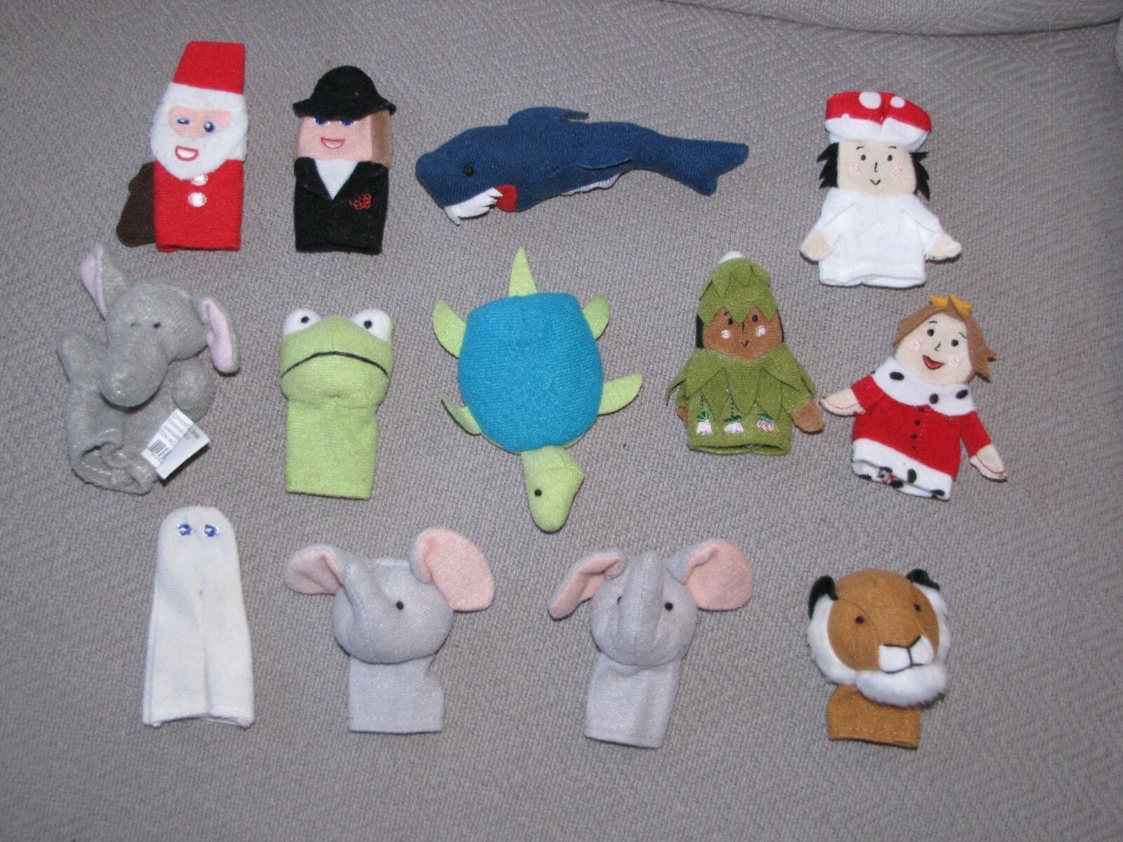 Primary image for IKEA & OTHERS FINGER PUPPETS FROG LION ELEPHANT SHARK SANTA GHOST KING QUEEN