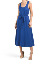 New Anne Klein Blue Belted Midi Flare Career Dress Size M $99 - £60.82 GBP