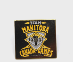 Team Manitoba 1993 Canada Games in Kamloops BC Square Collectible Pin Pi... - $18.02