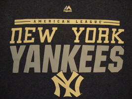 MLB New York Yankees Major League Baseball Fan Majestic Apparel Gray T S... - $16.07