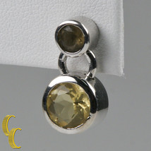 Argent Sterling Argent Jaune Verre Boucles D&#39;Oreilles Goutte W/Papillon ... - $2,468.91 MXN