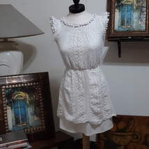 Womens White Lace knit dress sz Small XHIARATION - $24.00