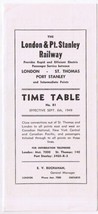 London &amp; Port Stanley Railway Time Table 1949 - £5.29 GBP