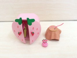 Dollhouse Miniature Strawberry Cupboard And Handmade Cloth Set. RARE - £23.58 GBP