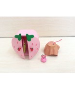 Dollhouse Miniature Strawberry Cupboard And Handmade Cloth Set. RARE - $41.14 CAD