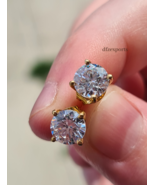 2Ct Moissanite Stud Earrings Prong Setting 925 Sterling Silver Ear Studs. - $109.52 CAD