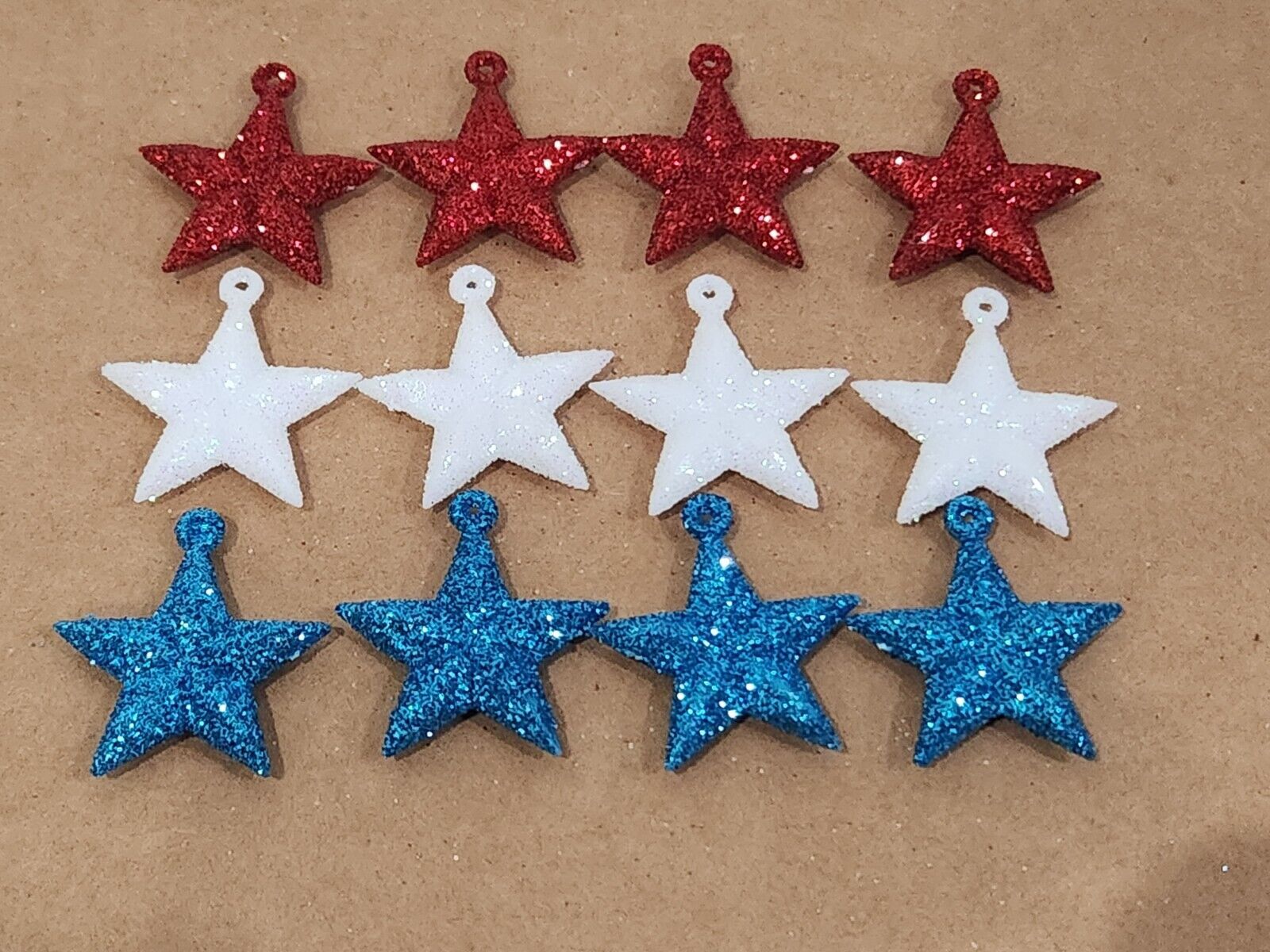 Primary image for Patriotic 4th Of July MINI Star Ornaments Red White Blue Ornaments 1" 12pc