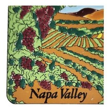 Napa Valley California Vineyards Hot Air Balloon Vintage Ceramic Bar Coaster - £10.46 GBP
