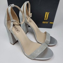 IDIFU IN4Cookies-Hi Womens Sandals Size 7.5 Ankle Strap Heeled Silver Shoes - £25.18 GBP