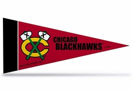 Chicago Blackhawks NHL Felt Pennant 4&quot; x 9&quot; Mini Banner Flag Souvenir NEW - £2.89 GBP