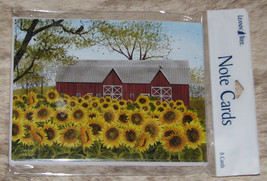 LEANIN TREE Sunflower Patch Red Barn #35637~8 Notecards~Colorfully Blank... - £6.08 GBP