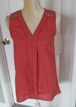 Junker Jeans  Hi Lo Hem Sleeveless coral Blouse Top size M - $5.99