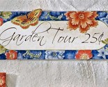 Garden Tour Wall Plaque Ceramic with 25 Cents Wording 14&quot; Long Blue Fenc... - $22.76