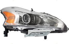 Headlight For 2013-2015 Nissan Altima Right Side Halogen Black Chrome Clear Lens - £111.37 GBP