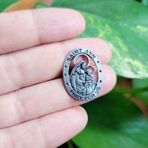 Vintage Saint Ann Pray for Us Boucher Brooch Pin - $19.99
