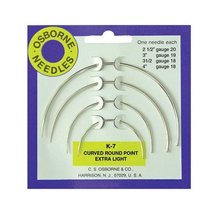 C.S. Osborne and Co. No. K-7 - Curved Rd. Point X-Light Needle Card (MPN #15020) - £7.82 GBP