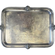 19th Century Silverplated Tray Figural Heads Gods Wilcox Quadruple Plate 429 - £108.17 GBP