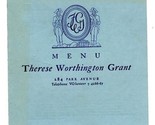Therese Worthington Grant Southern Menu Park Avenue New York City 1938 - $123.62