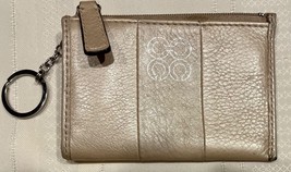 Coach Julia Leather Mini Skinny Zipper Coin Purse Card Key Case Cream - $354.36 MXN