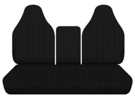 Fits 1973 Dodge D100 Adventurer Sport front seat covers black cotton - $74.44