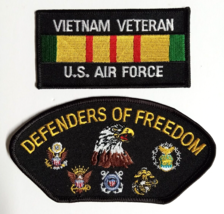 Vietnam Veteran Air Force Defenders Military Embroidered Patch Lot (Qty 2) NEW - $9.99