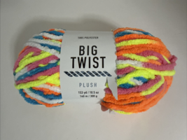 Big Twist Plush Yarn 10.5 Oz “Neon Rainbow Variegated” - $19.80