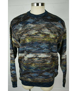Mens Alberto Zimni Abstract Color Crewneck Sweater Cotton Blend Italy - £40.48 GBP