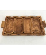 Rosewood Hors d&#39;oeuvre Cheese Chips Snack 4 Removable Bowl Serving Tray - $14.85