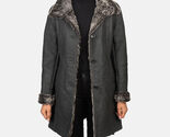 Erica Shearling Black Leather Coat - $330.00