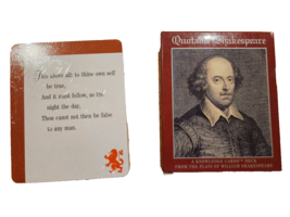 William Shakespeare -Quotable Shakespeare: A Knowledge Cards Deck from his Plays - £11.67 GBP