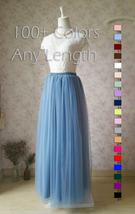 DUSTY BLUE Tulle Maxi Skirt Wedding Bridesmaid Custom Plus Size Tulle Skirt image 11