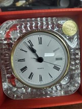 Vintage Cristal d&#39;Arques France Lead Crystal Square Shaped Clock New IB - $23.75