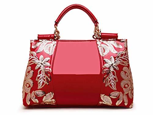 Fashion patent leather bag portable lady shoulder messenger bag (red) - $67.62