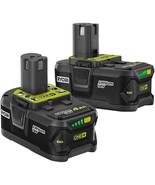 Ryobi 18-Volt One Lithium-Ion 4 Point 0 Ah High Capacity Battery (2-Pack). - £119.99 GBP