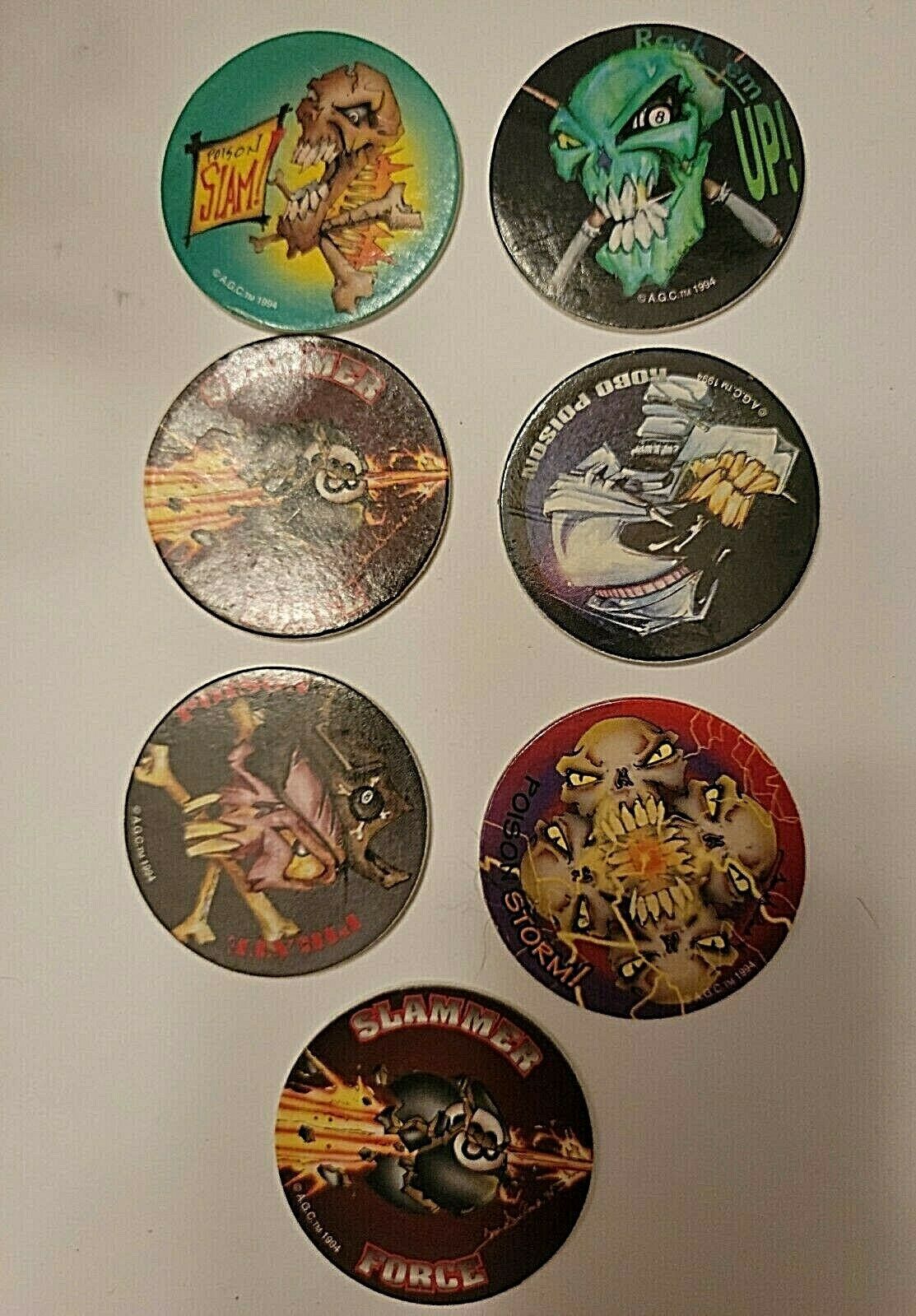 7 VINTAGE AMERICAN GAME CAPS - $11.30