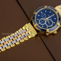 Brand New Designer Exclusive 22K 916% Gold Mens Man wrist Watch CZ Studd... - $14,478.75