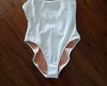 J Crew Swimsuit One Piece SZ 12 White Lined Tank High Rise Scoop Neck NWT - £29.21 GBP