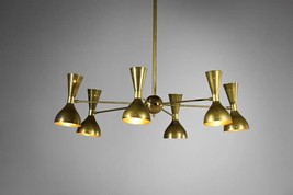 Modern Italian Chandelier Patina Style of Stilnovo Vintage Design 6 Arms - £393.12 GBP