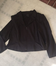 Lane Bryant Blazer Womens 14 16 Brown Workwear Suit Jacket Zip Front - £22.12 GBP
