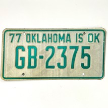 1977 United States Oklahoma Garfield County Passenger License Plate GB-2375 - £14.53 GBP