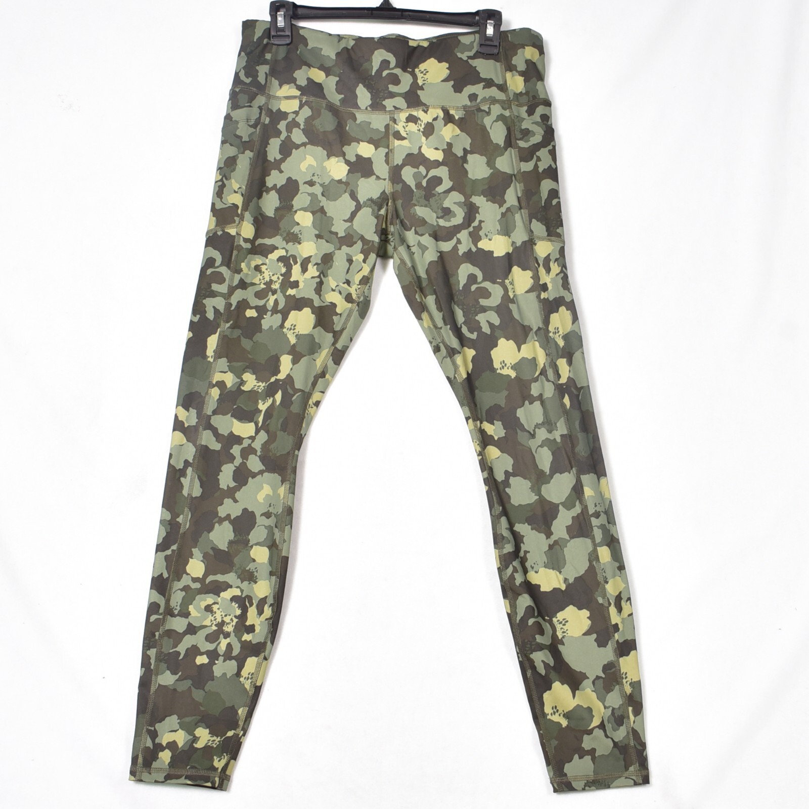 Avia Women&#39;s Green Petal Camo Active Leggings w Pockets Size XL - $11.34