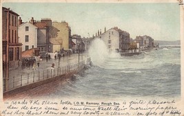 Ramsey Isle Of Man England~Rough SEA~1903 Photo Postcard - £6.58 GBP