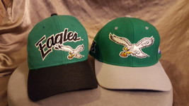 2 vintage Philadelphia Eagles fitted baseball hats .1 starter 1 proline sz 6 7/8 - £24.12 GBP