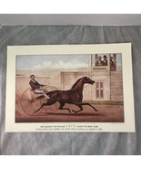 1979 Travelers Calendar Currier &amp; Ives Print 11x16” Vintage Race Horse &amp;... - $8.50